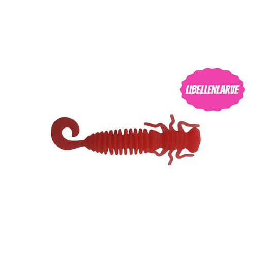 4x Libellenlarve Red Glitter