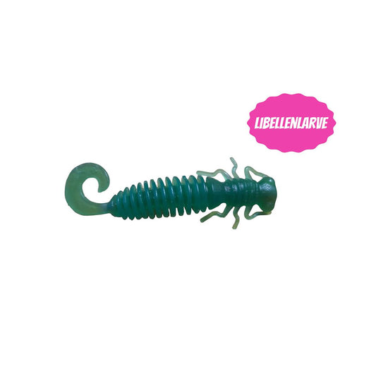 4x Libellenlarve Green Glitter