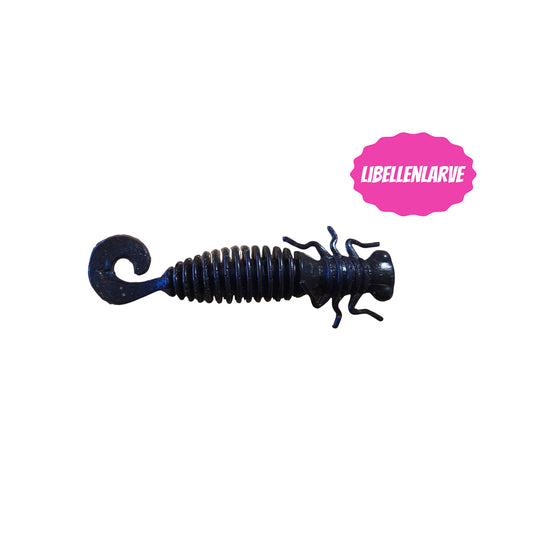 4x Libellenlarve Black Glitter