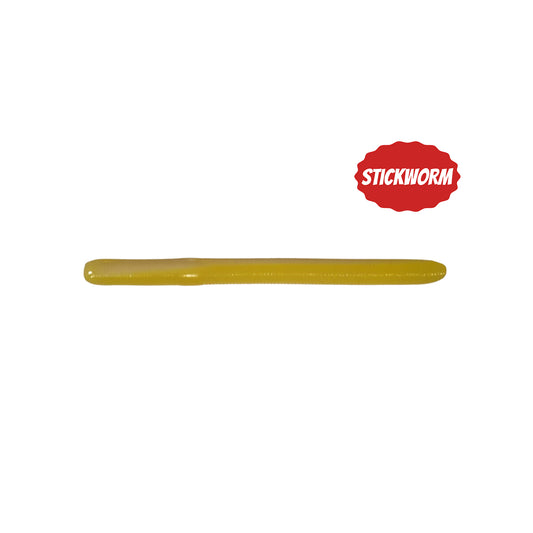6x Candy Stickworm Yellow White Glitter