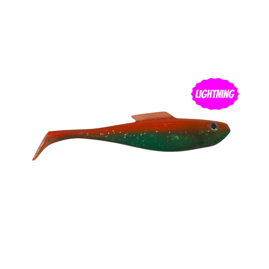 2x Lightning Orange Green Glitter